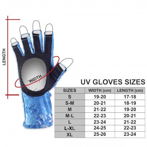 VEDUTA Перчатки солнцезащитные UV Gloves Reptile Skin Blue Water M мужские