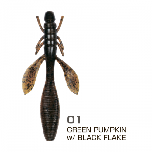 OWNER Мягкая приманка Yuki Bug YB-110 4,3" #01 Green Pumpkin w/Black Flake 11см 7шт