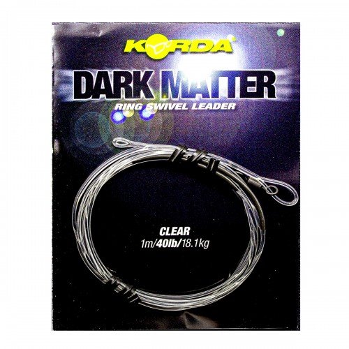 KORDA Монтаж готовый Dark Matter Leader №8 Ring Swivel Clear 40lb 1м