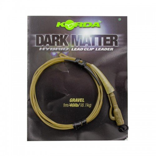 KORDA Монтаж готовый Dark Matter Leader Hybrid Lead Clip Gravel Khaki 40lb 1м