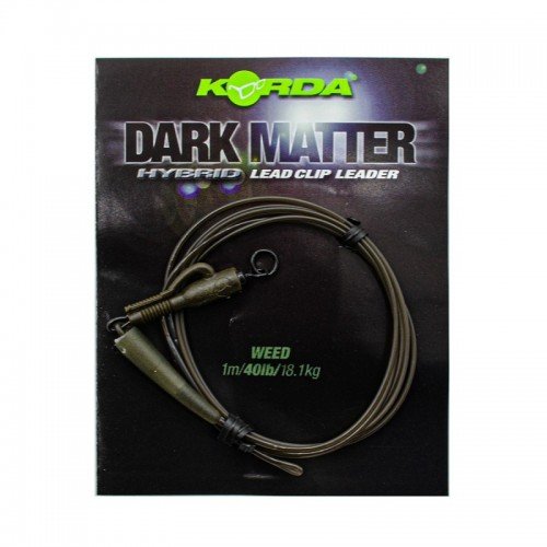 KORDA Монтаж готовый Dark Matter Leader Hybrid Lead Clip Weedy Green 40lb 1м