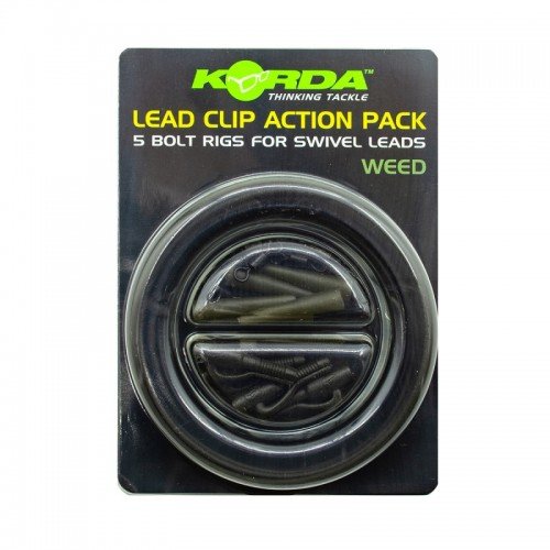 KORDA Набор клипса безопасная Lead Clip Action Pack Weed