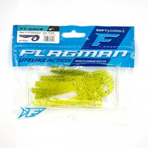 FLAGMAN Твистер TT-Grub 3,0'' #112 Chartreuse 7,5см 6шт