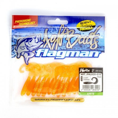 FLAGMAN Твистер Helix 2" #010 Chart orange 5см 12шт