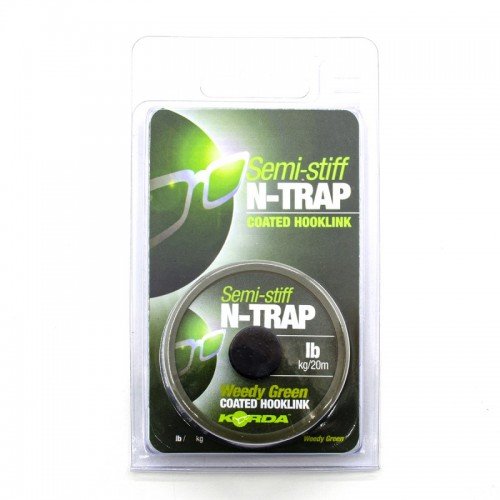 KORDA Поводковый материал N-Trap Semi-stiff 20lb Weedy Green