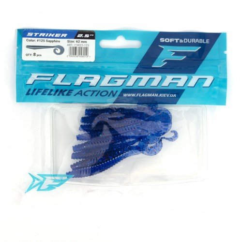 FLAGMAN Твистер Striker 2,5'' #125 Sapphire 6,2см 8шт