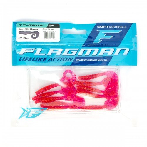 FLAGMAN Твистер TT-Grub 2,0'' #110 Glamour 5см 10шт